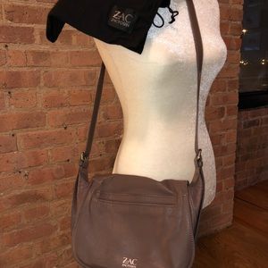 Zac Posen Taupe Leather Crossbody Purse